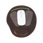 Handmade full-grain leather mouse pad with wrist rest