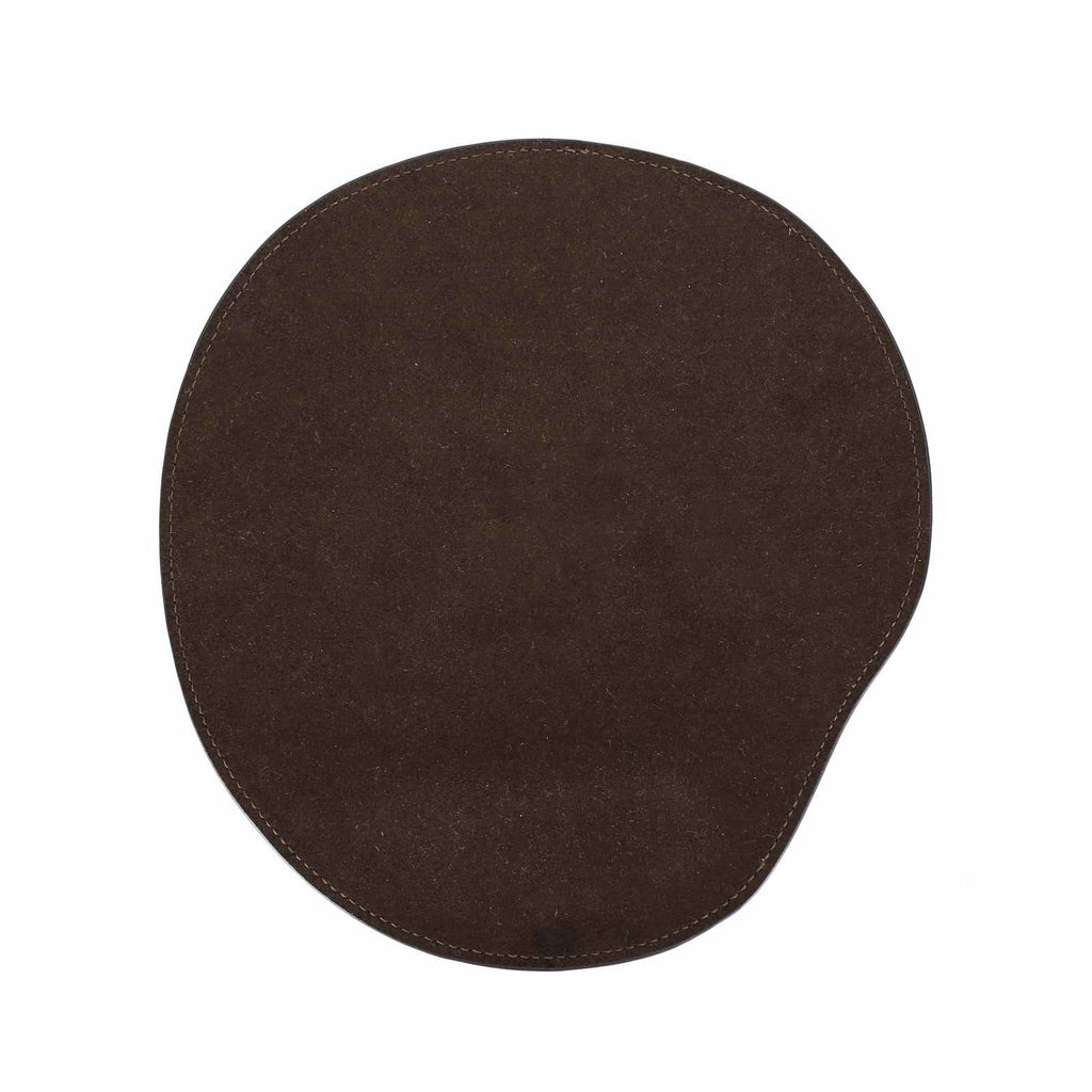 Handmade full-grain leather mouse pad with wrist rest