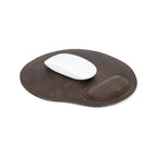 Handmade full-grain leather mouse pad with wrist rest