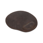 Handmade full-grain leather mouse pad with wrist rest