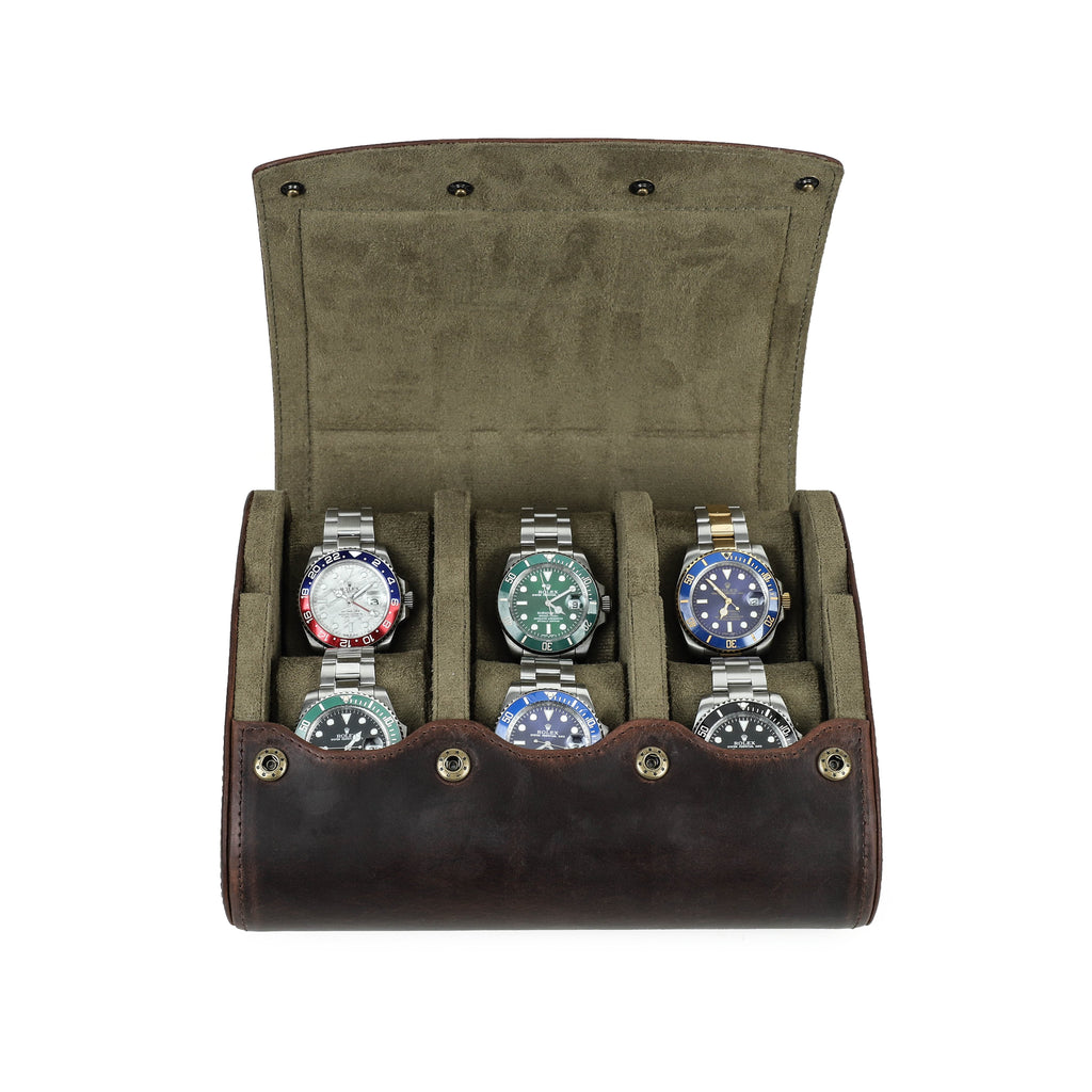 Handmade Full Grain Leather Egg-Shaped Watch Case