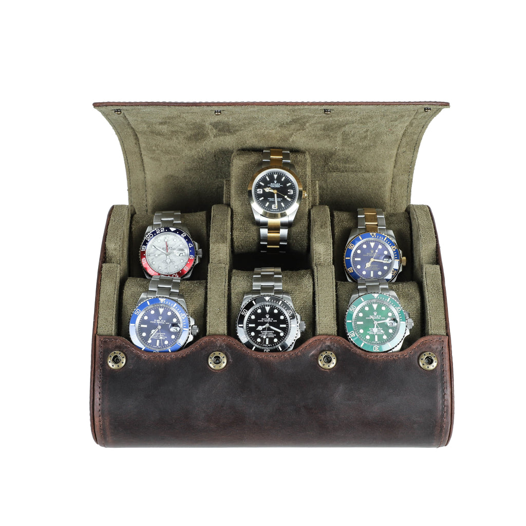 Handmade Full Grain Leather Egg-Shaped Watch Case
