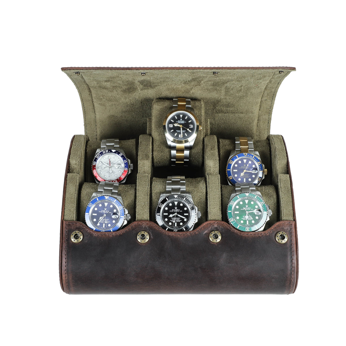 Handmade Full Grain Leather Egg-Shaped Watch Case