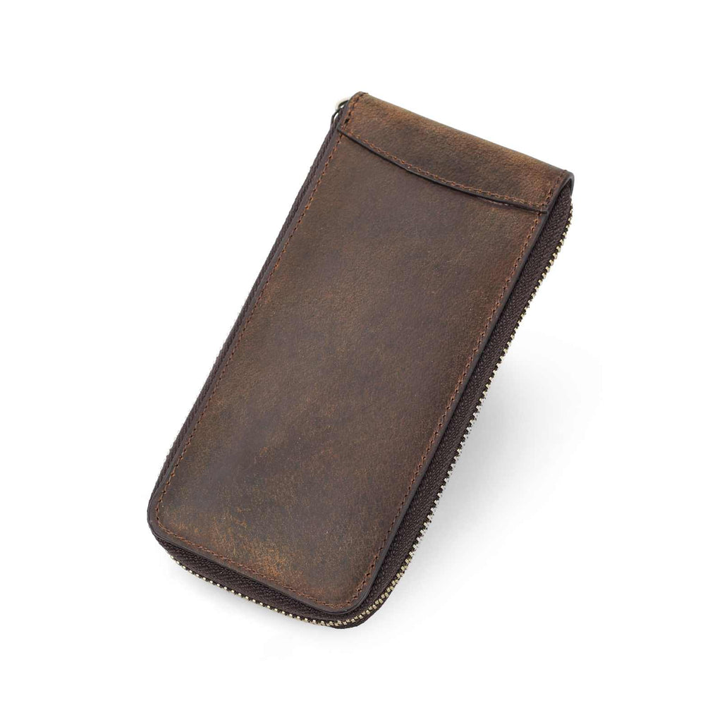 Handmade Full-Grain Leather Single-Watch Case with Card Slot