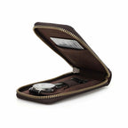 Handmade Full-Grain Leather Single-Watch Case with Card Slot