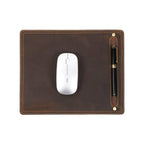 Handmade Full-Grain Leather Desk Mat with Pen Holder