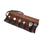 Handmade Full-Grain Waxed Leather 6-Watch Roll