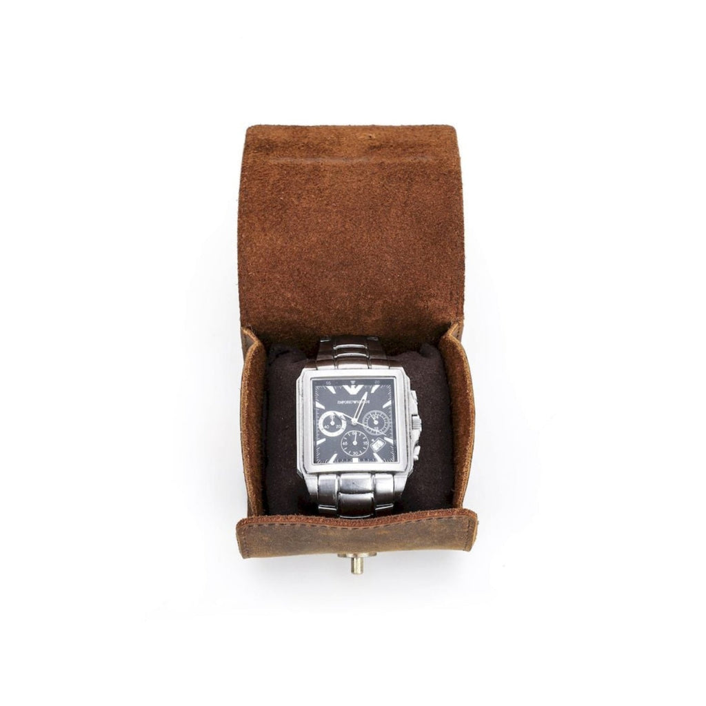 Handmade Full-Grain Leather Single-Watch Roll