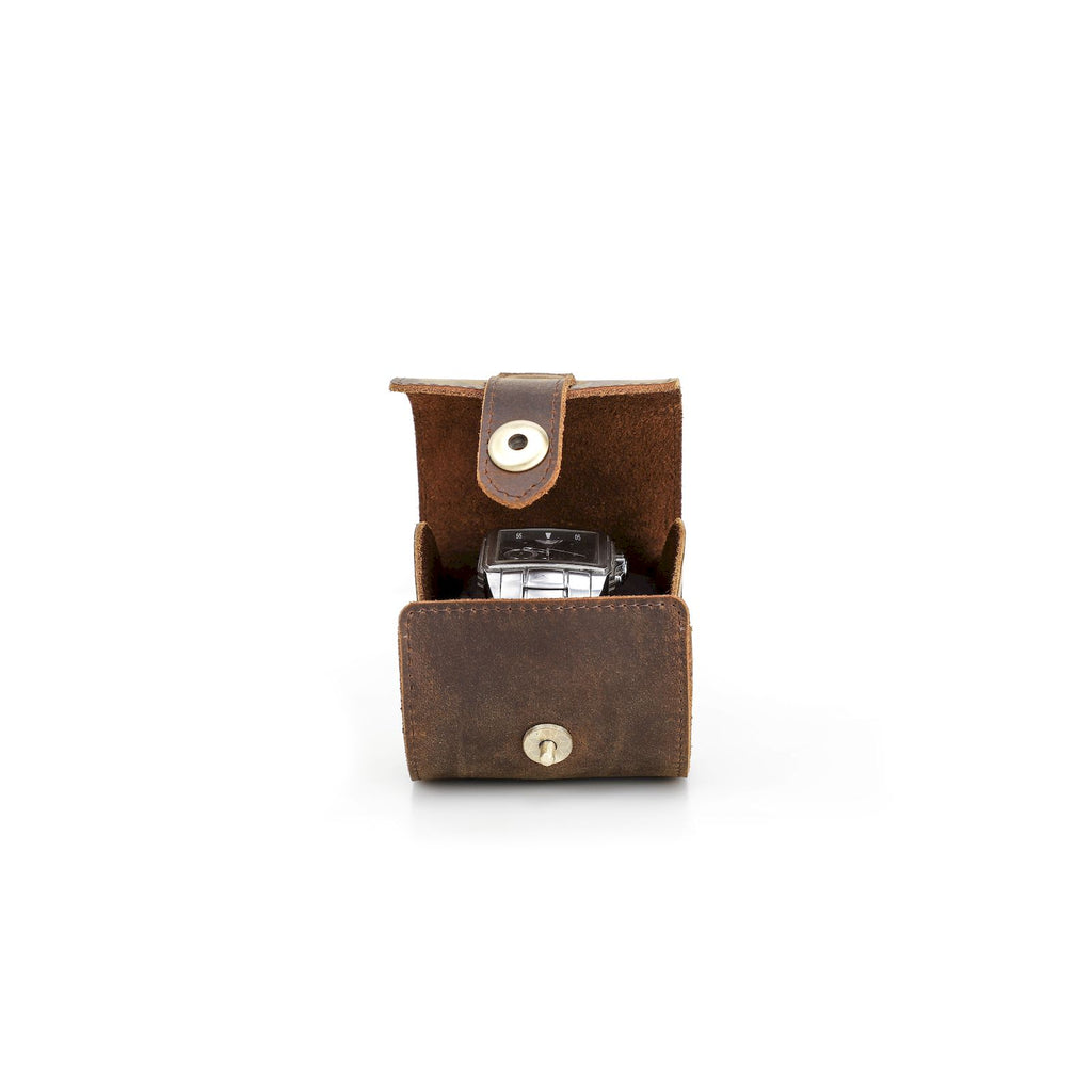 Handmade Full-Grain Leather Single-Watch Roll