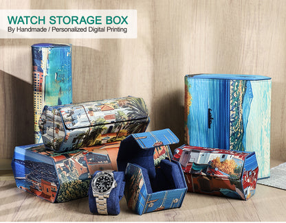 Custom 3D-Printed Leather Watch Box – Personalize with Your Design!