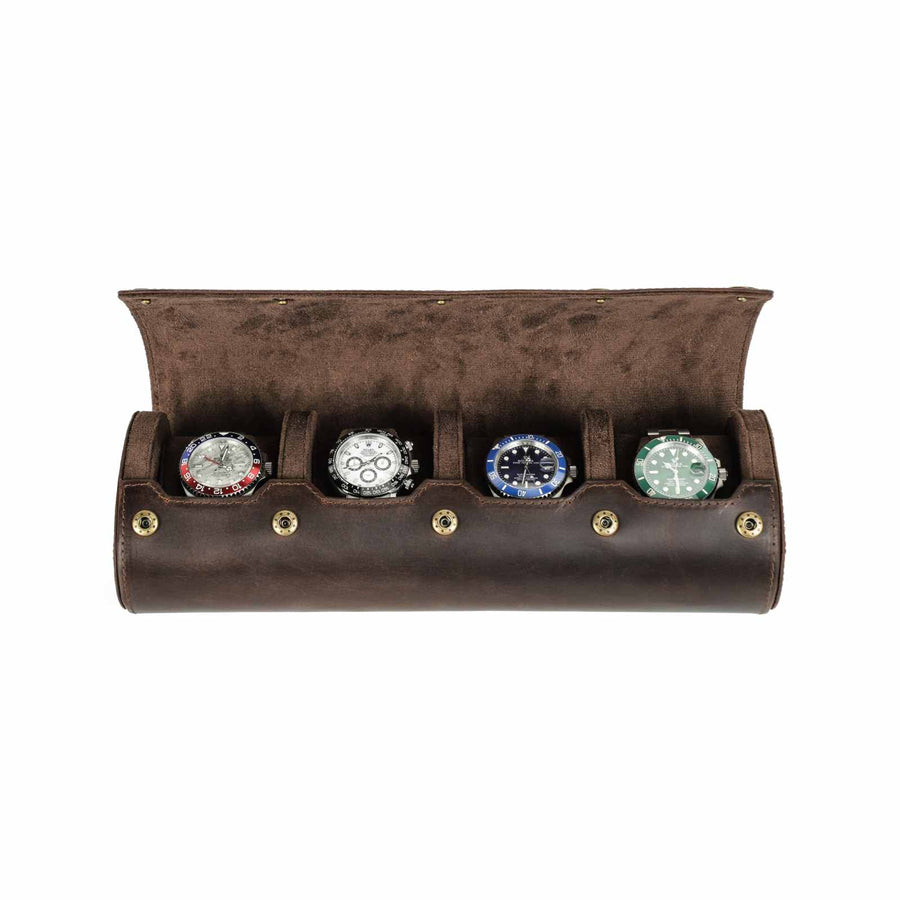 CONTACTS FAMILY 4 Watches handmade full-grain leather watch roll - view 2