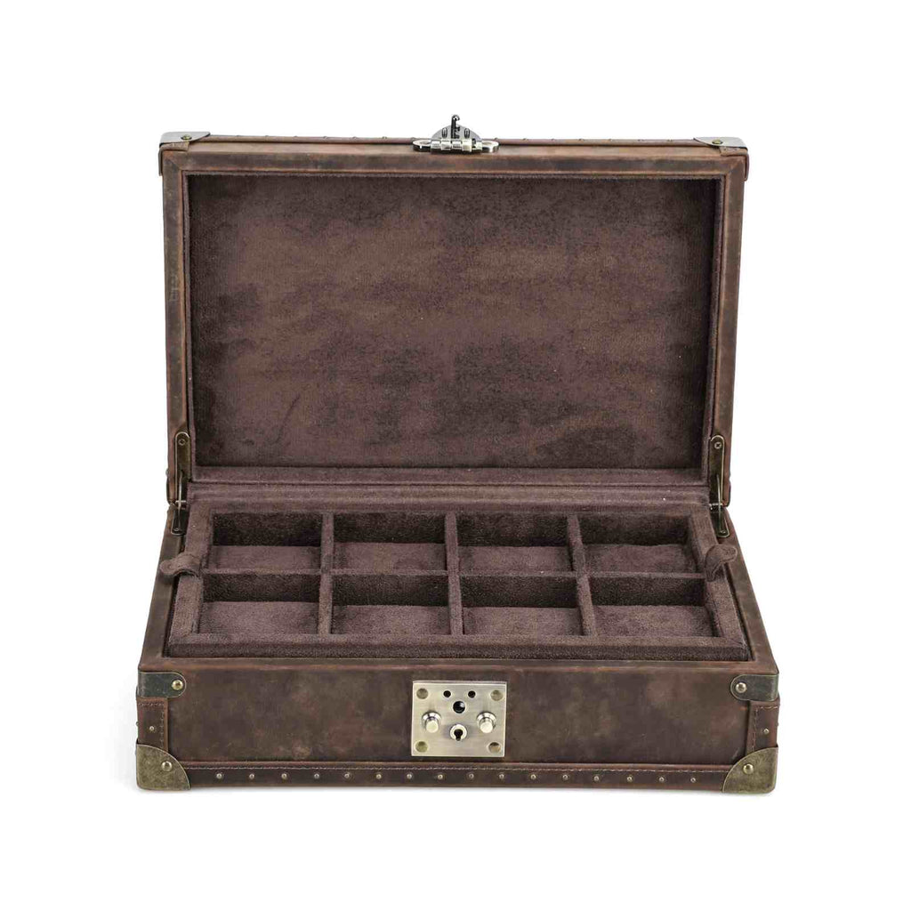 CONTACTS FAMILY 8 Watches handmade full-grain leather watch display case - view 6