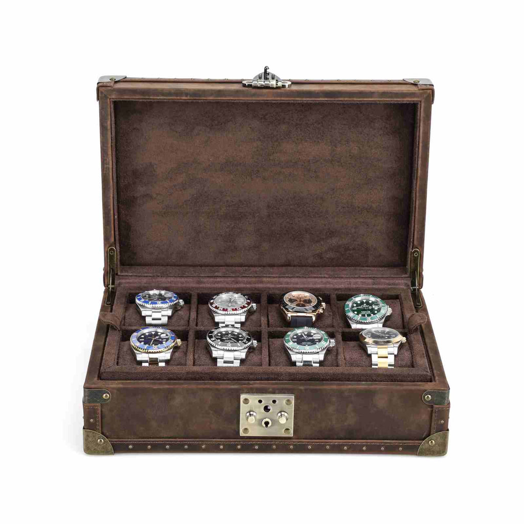 CONTACTS FAMILY 8 Watches handmade full-grain leather watch display case - view 8