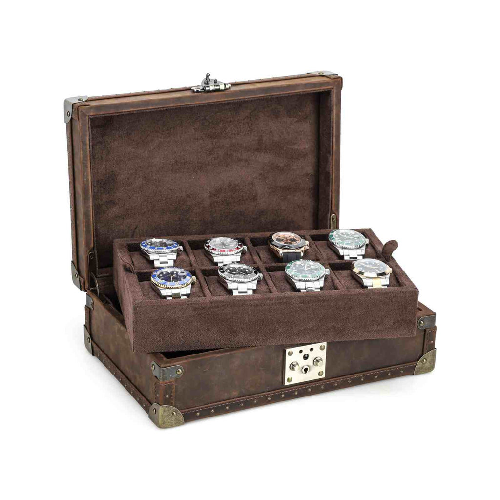 CONTACTS FAMILY 8 Watches handmade full-grain leather watch display case - view 10
