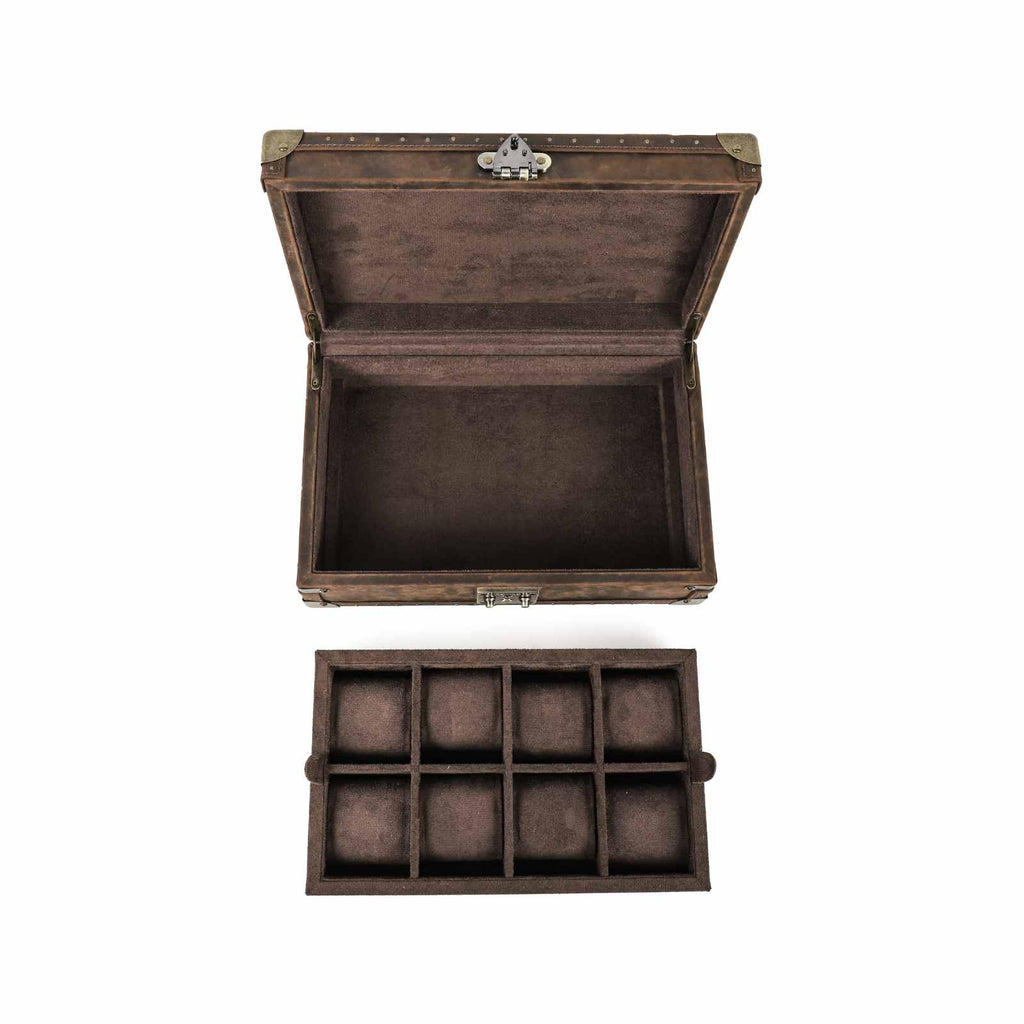 CONTACTS FAMILY 8 Watches handmade full-grain leather watch display case - view 12
