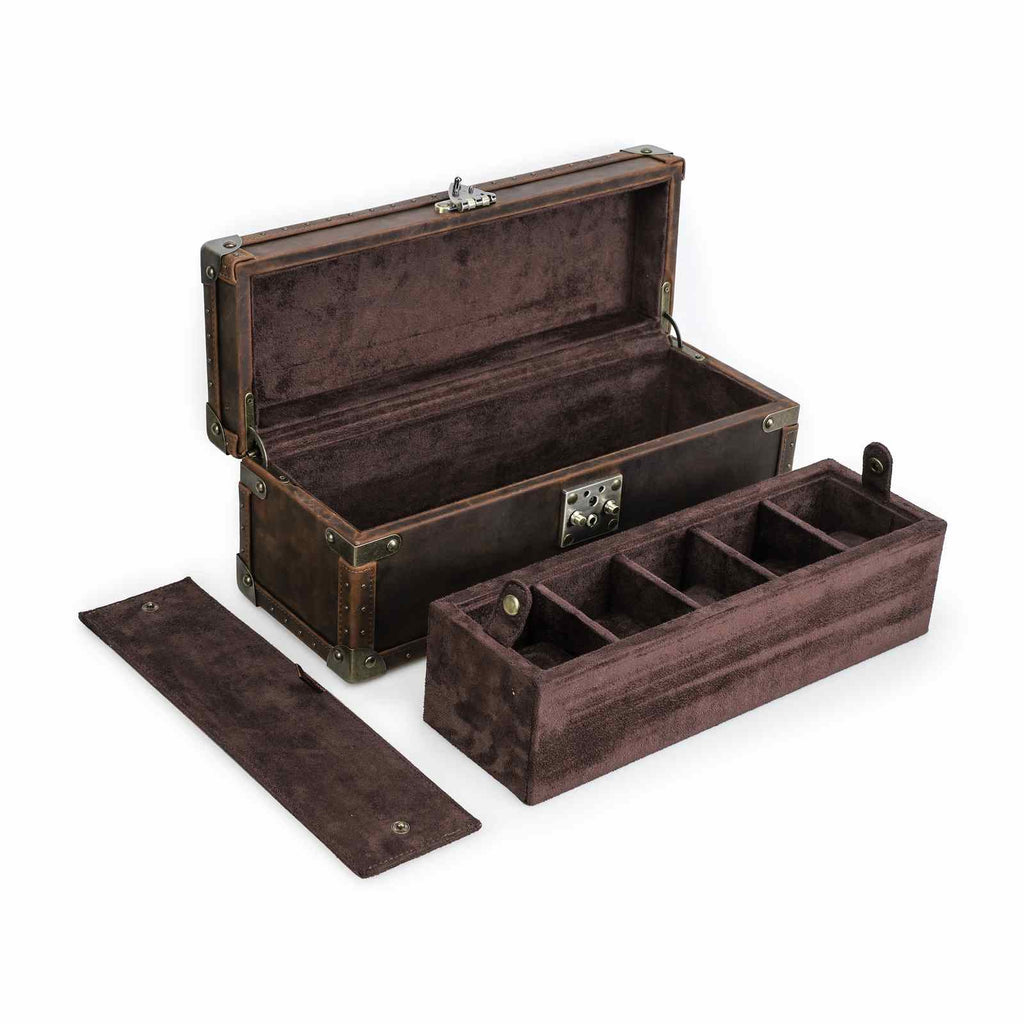 CONTACTS FAMILY 5 Watches handmade full-grain leather watch display case - view 7