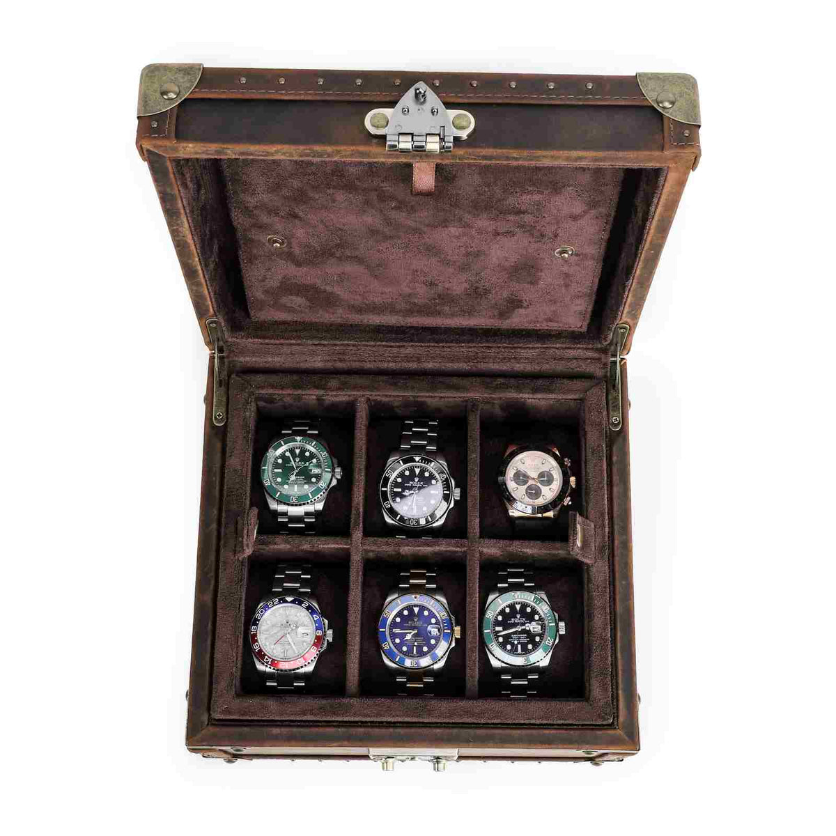 CONTACTS FAMILY 6 Watches handmade full-grain leather watch display case - view 8