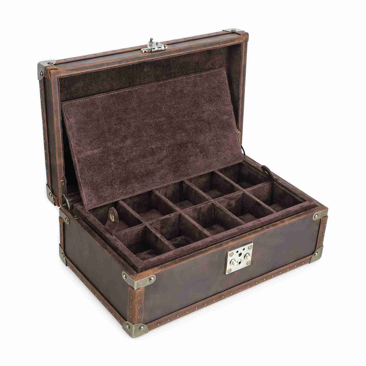CONTACTS FAMILY 10 Watches handmade full-grain leather watch display case - view 6