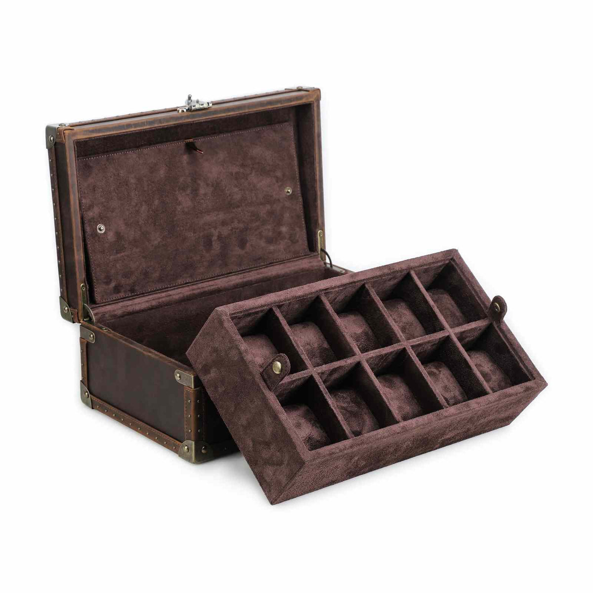 CONTACTS FAMILY 10 Watches handmade full-grain leather watch display case - view 7
