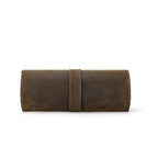 Handmade Full-Grain Leather 3-Watch Mini Travel Case in Coffee - view 8