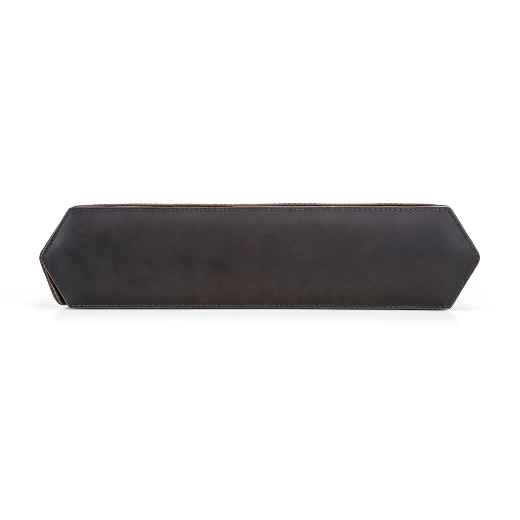 Handmade Oil Nubuck Leather 20-Watch Storage Case in Dark Brown - view 5