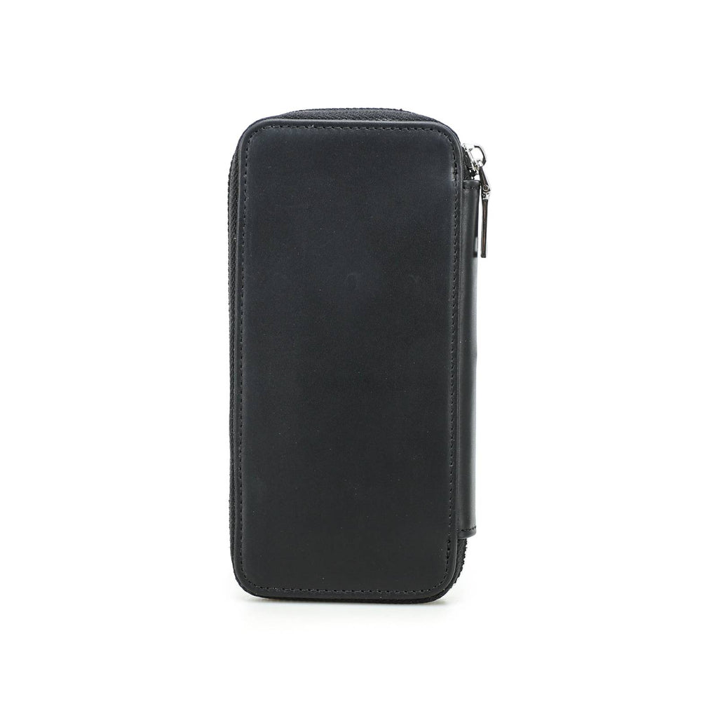 Handmade full-grain leather four-pen organizer in Black
