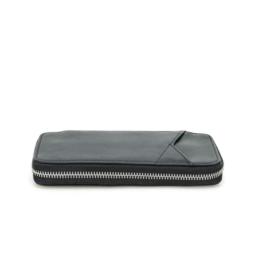 Handmade full-grain leather four-pen organizer in Black