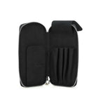 Handmade full-grain leather four-pen organizer in Black