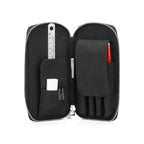 Handmade full-grain leather four-pen organizer in Black