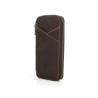 Handmade full-grain leather four-pen organizer in Coffee