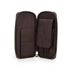 Handmade full-grain leather four-pen organizer in Coffee