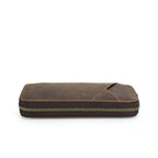 Handmade full-grain leather four-pen organizer in Coffee