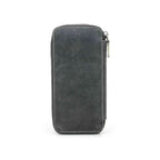 Handmade full-grain leather four-pen organizer in Gray