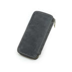 Handmade full-grain leather four-pen organizer in Gray