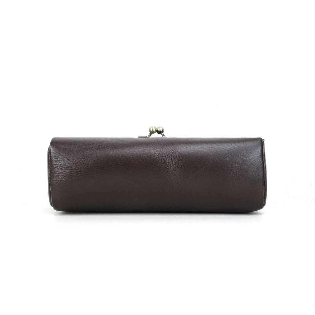 Handmade Full-Grain Leather Kiss-Lock Pencil Case