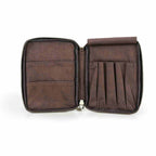 Handmade Full-Grain Leather Stationery Organizer in Coffee - view 3