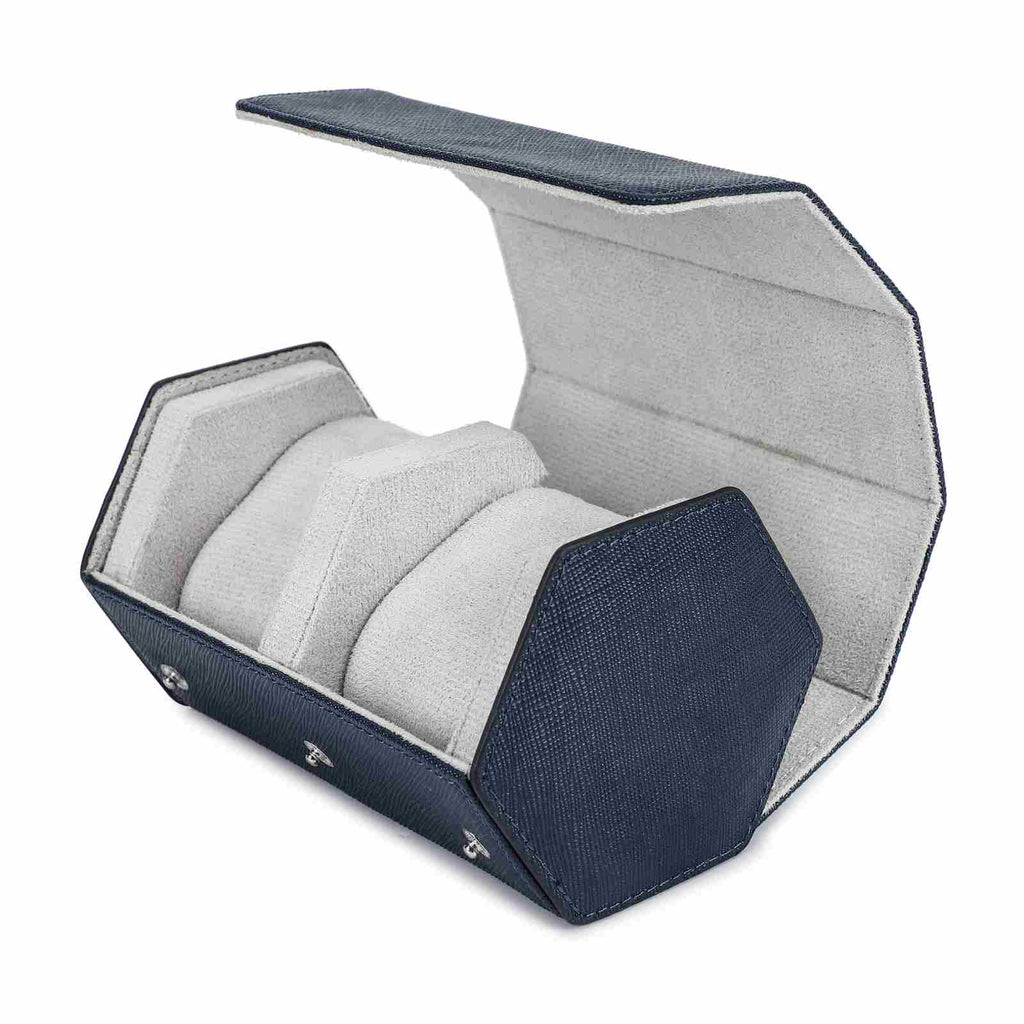 CONTACTS FAMILY 2 Watches Blue Saffiano leather watch case - view 6