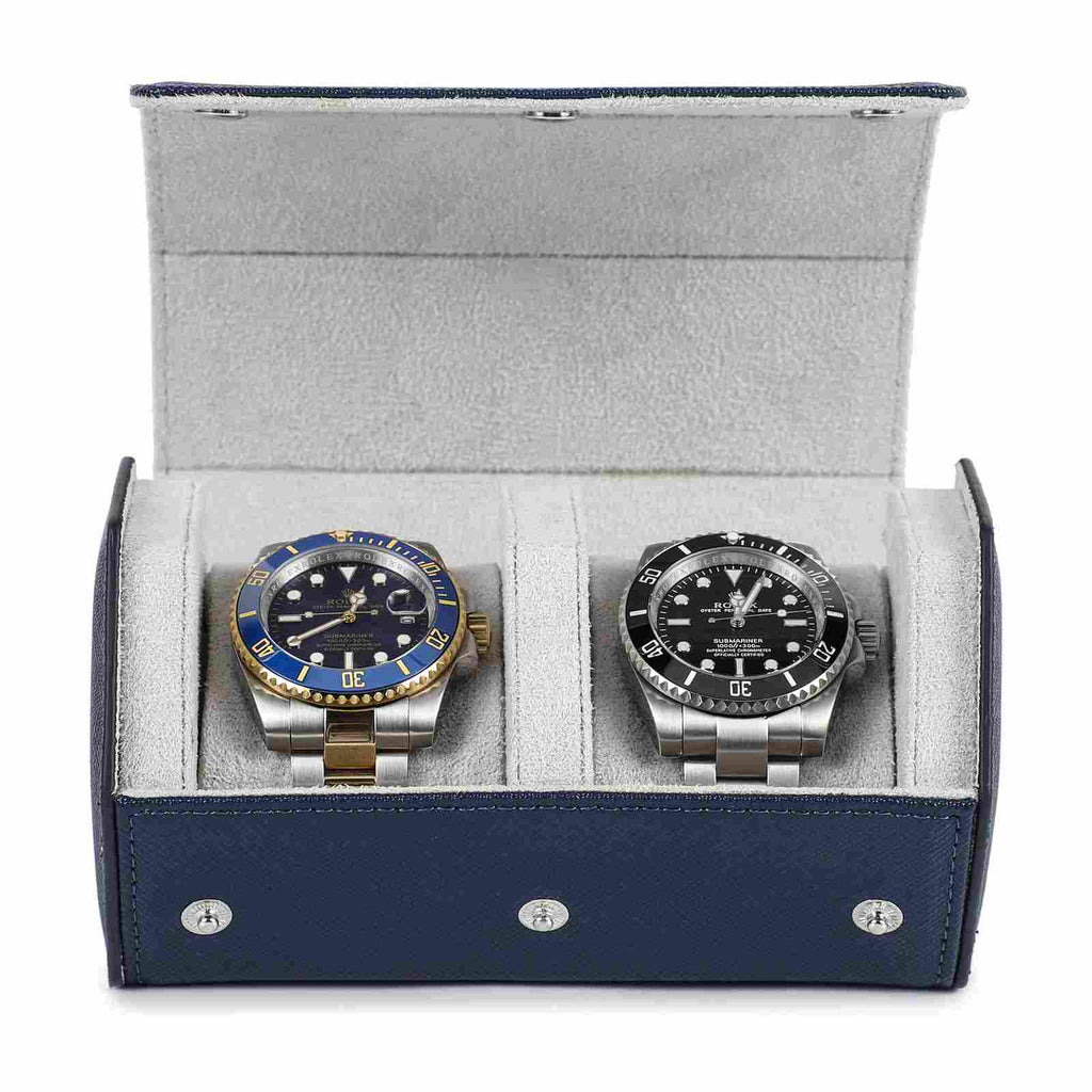 CONTACTS FAMILY 2 Watches Blue Saffiano leather watch case - view 8