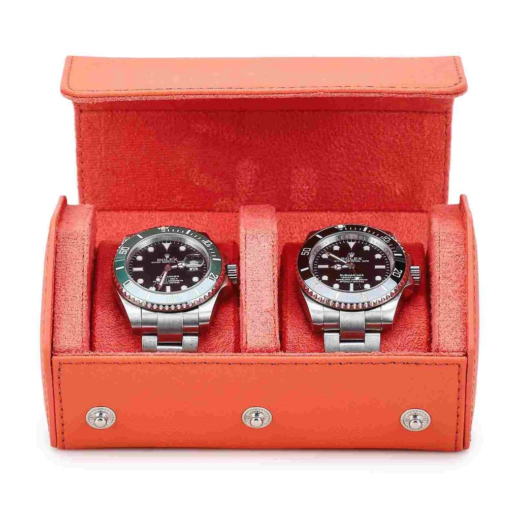 CONTACTS FAMILY 2 Watches Orange Saffiano leather watch case - view 8