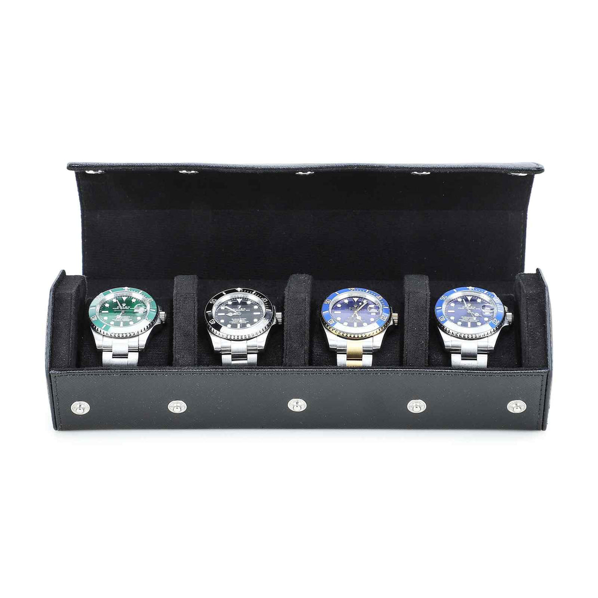 CONTACTS FAMILY 4 Watches Black Saffiano leather watch case - view 8