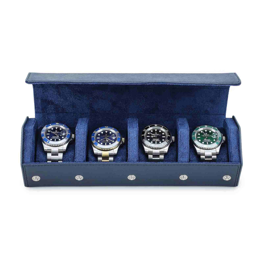 CONTACTS FAMILY 4 Watches Blue Saffiano leather watch case - view 8