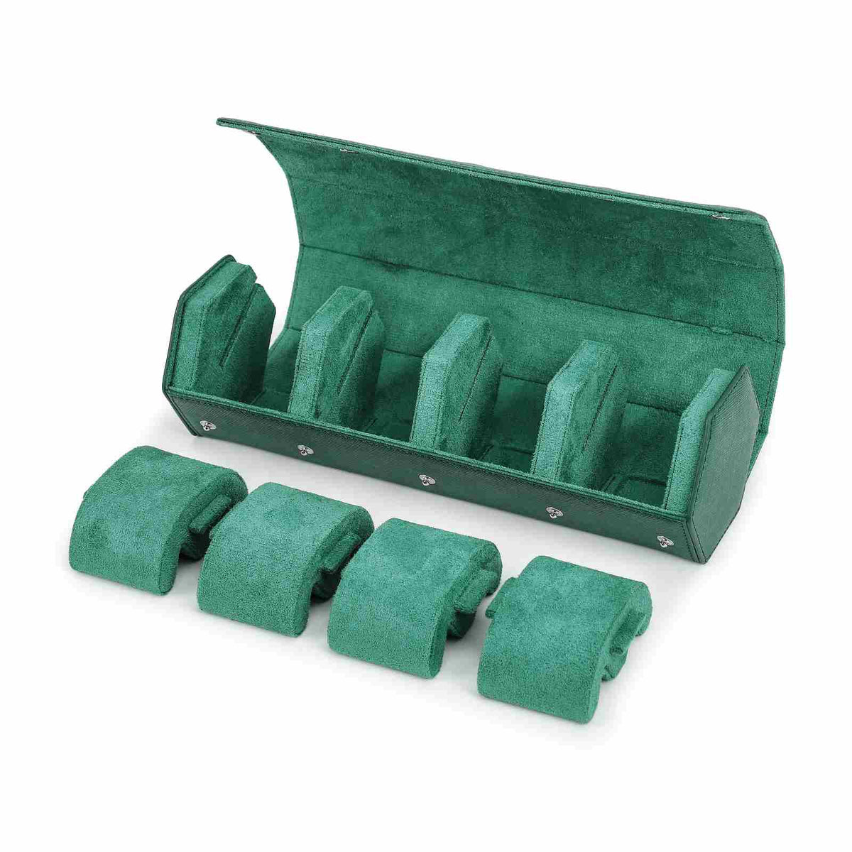 CONTACTS FAMILY 4 Watches Green Saffiano leather watch case - view 7