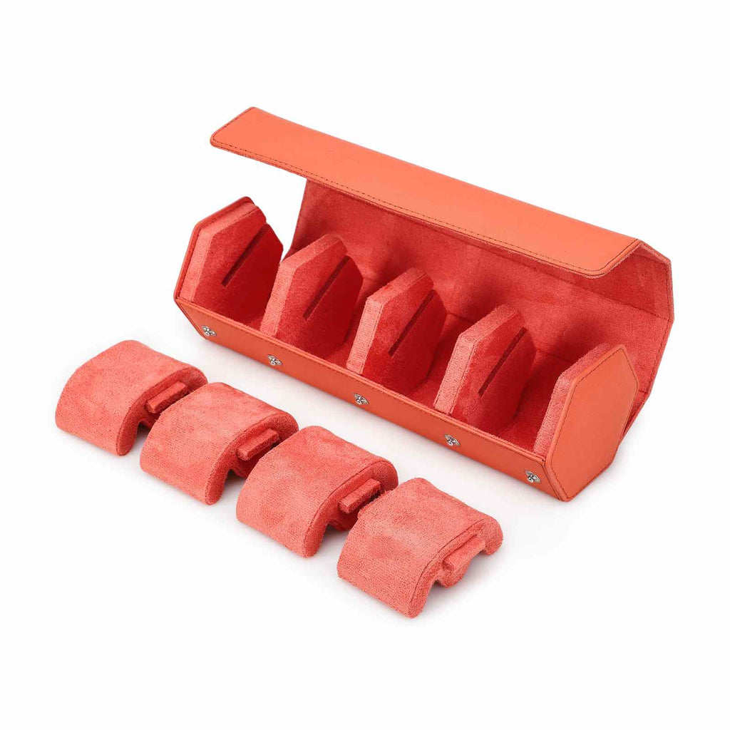 CONTACTS FAMILY 4 Watches Orange Saffiano leather watch case - view 6