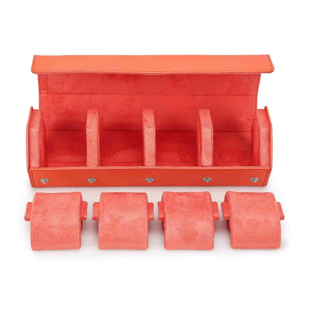 CONTACTS FAMILY 4 Watches Orange Saffiano leather watch case - view 7