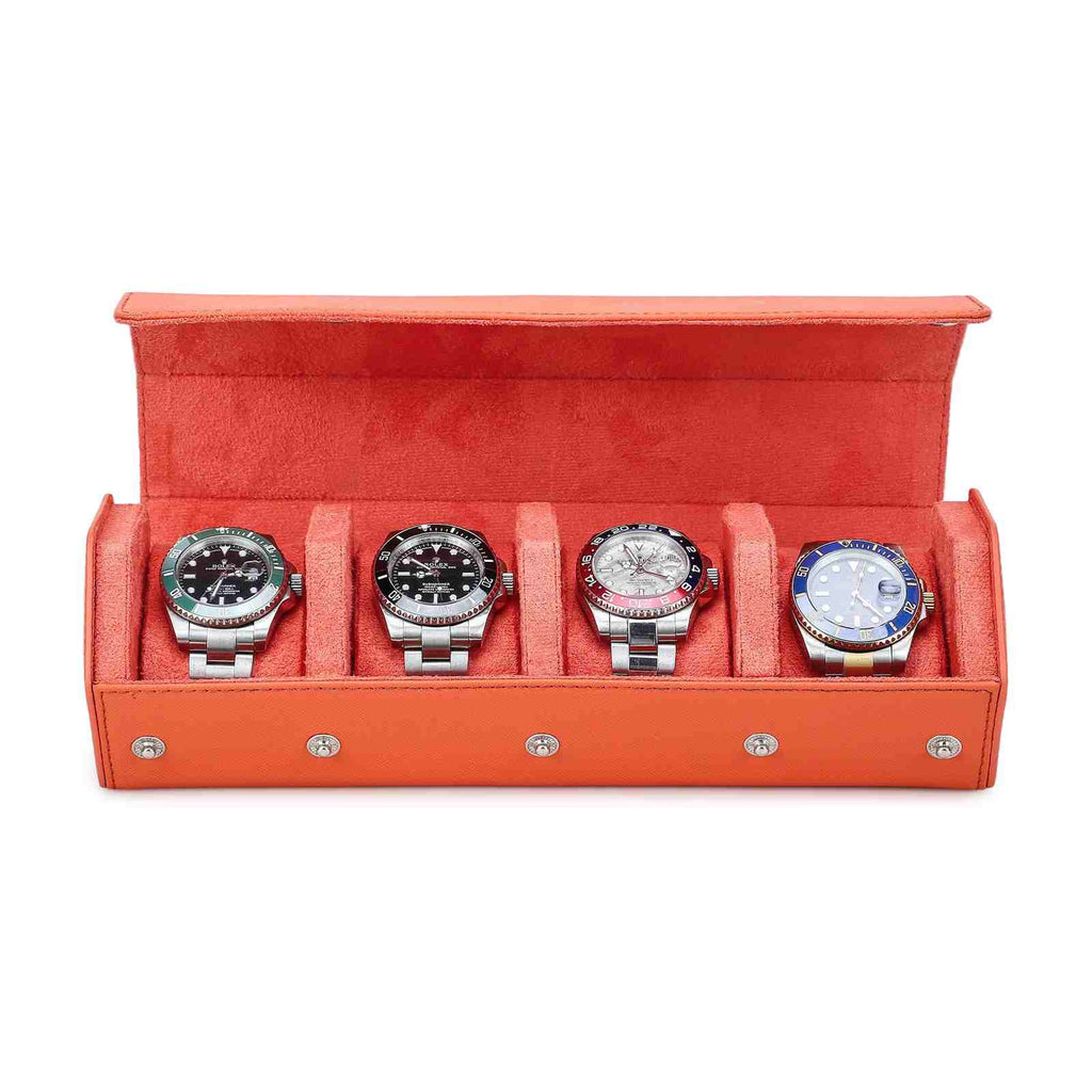 CONTACTS FAMILY 4 Watches Orange Saffiano leather watch case - view 8