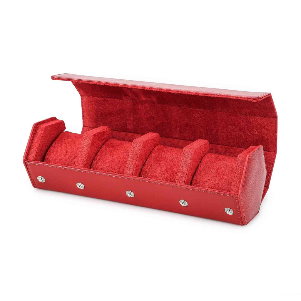 CONTACTS FAMILY 4 Watches Red Saffiano leather watch case - view 6