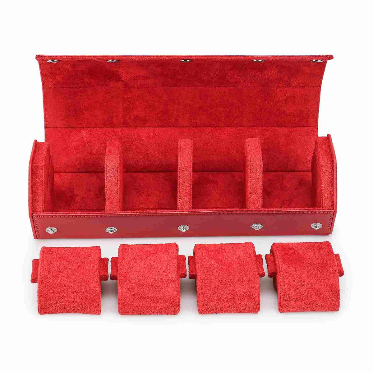CONTACTS FAMILY 4 Watches Red Saffiano leather watch case - view 7
