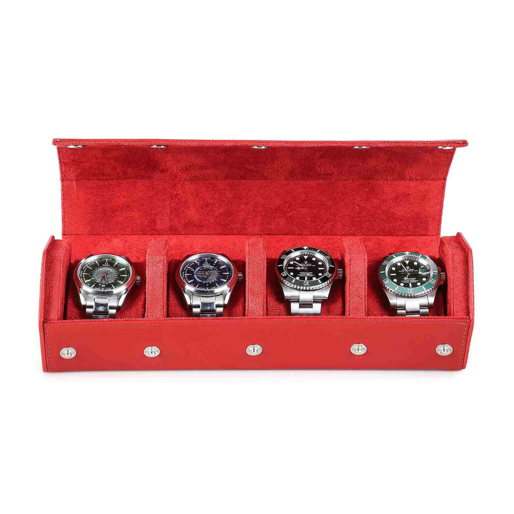 CONTACTS FAMILY 4 Watches Red Saffiano leather watch case - view 8