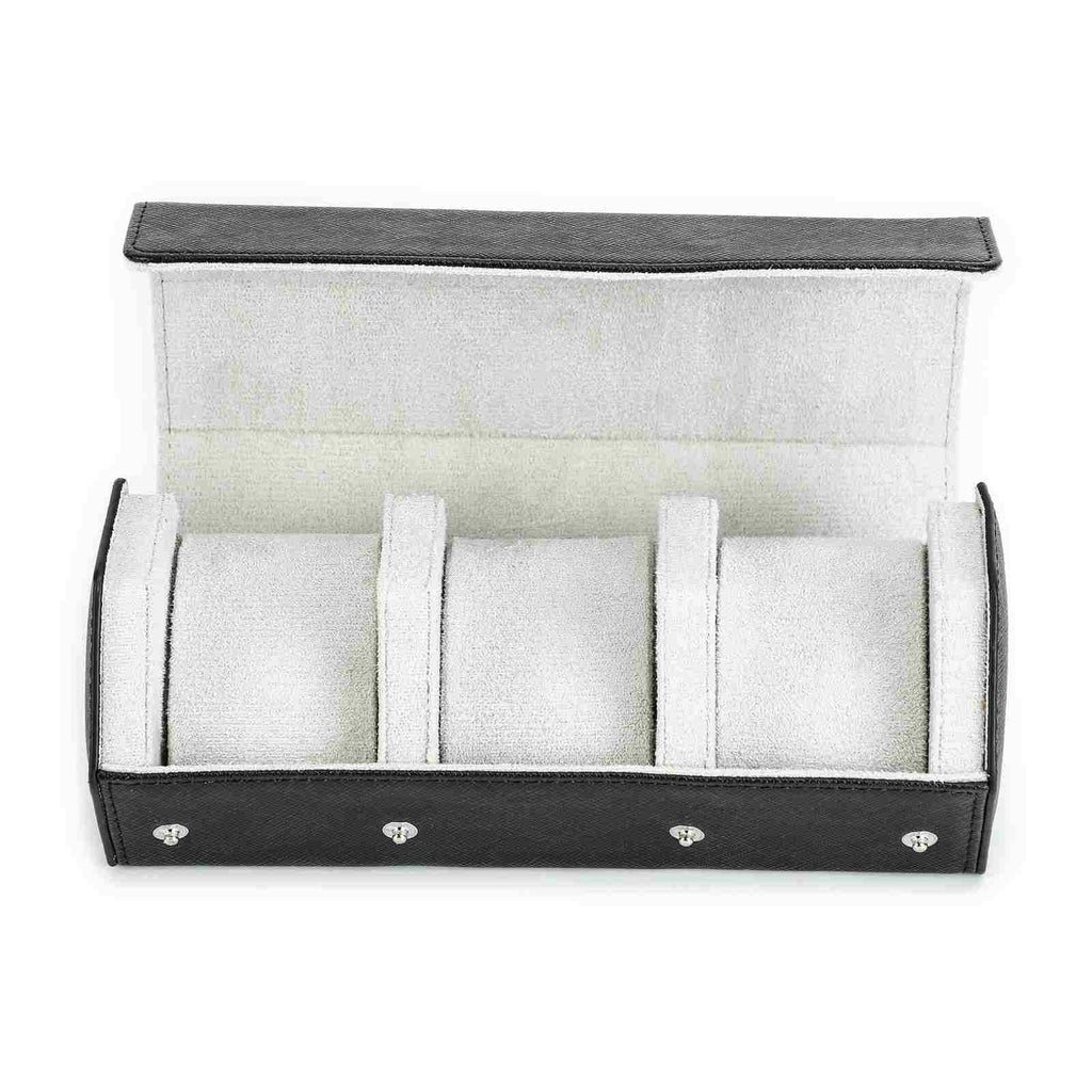CONTACTS FAMILY 3 Watches Black Saffiano leather watch case - view 5