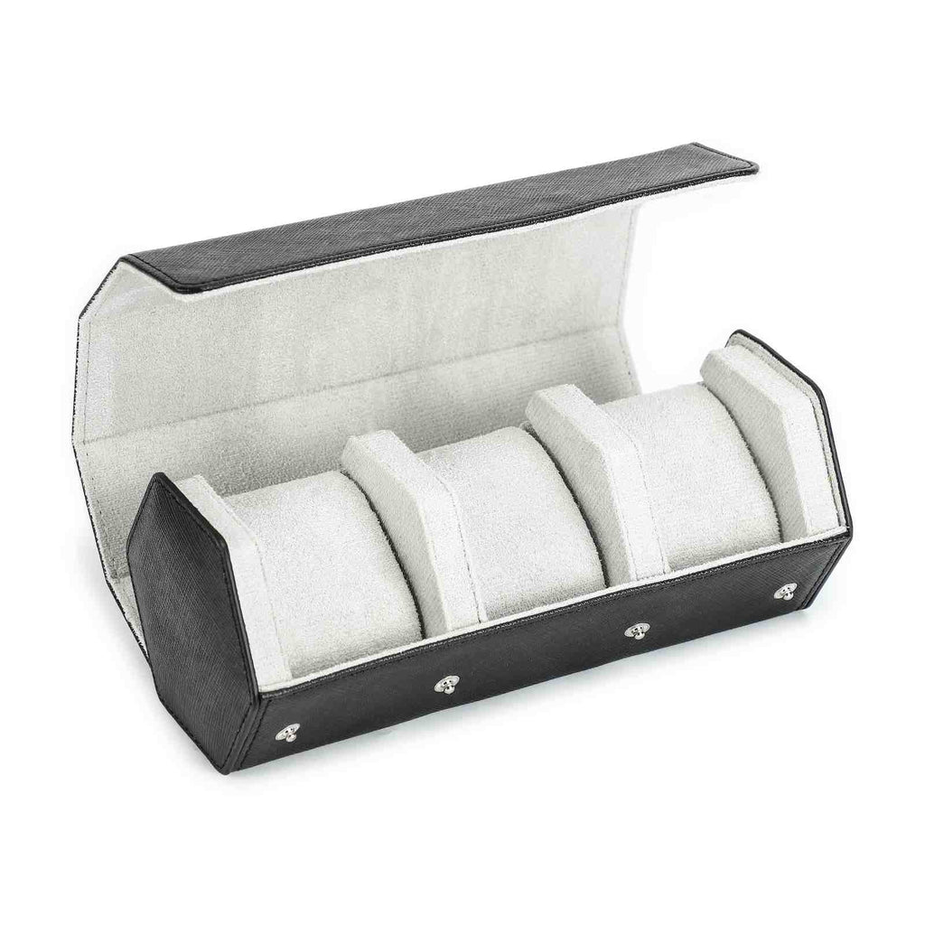 CONTACTS FAMILY 3 Watches Black Saffiano leather watch case - view 6
